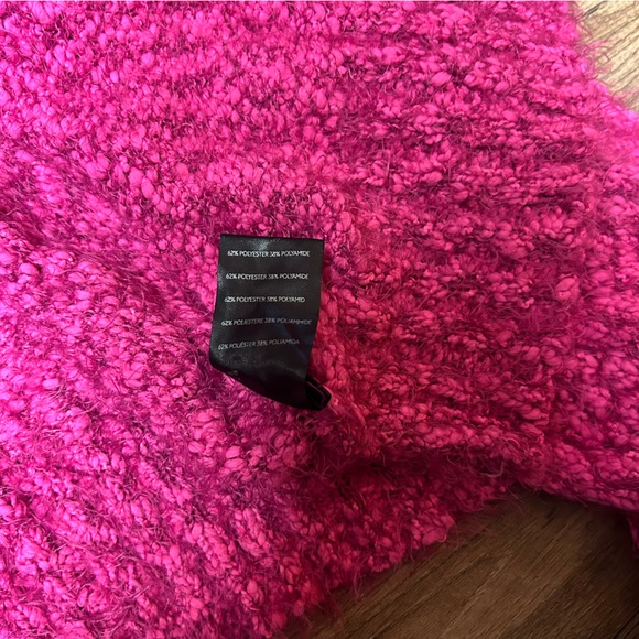 urban outfitters hot pink fuzzy cropped cardigan sweater - Picture 5 of 8